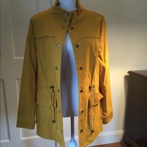 Eden Society jacket snap front adjustable waist. Size L